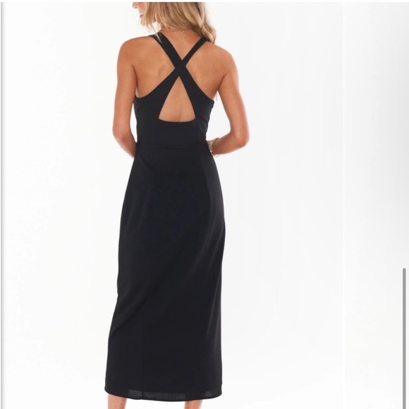 NWT Show Me Your Mumu Luca Midi Dress w/ Slit And Open Back ~ Cantaloupe/Orange - Picture 6 of 8